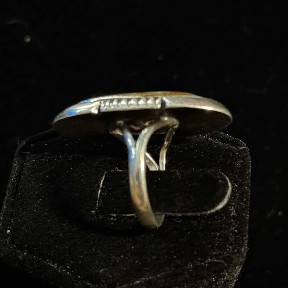 Vintage Native American Turquoise Sterling Silver Ring Size 5 - Picture 5 of 7